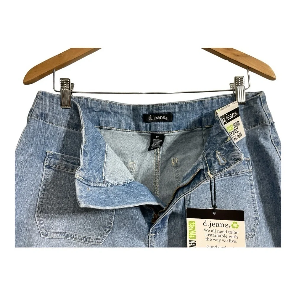 D. jeans high waisted wide leg jean size 12